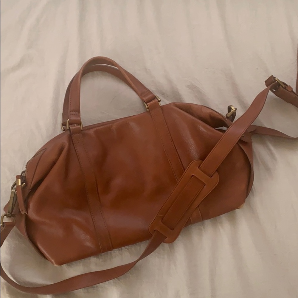 Madewell Glasglow Satchel in English Saddle